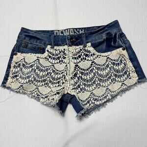 Rewash Brand Size 0 Waist 24 Micro Low Rise Shorts With Knitting